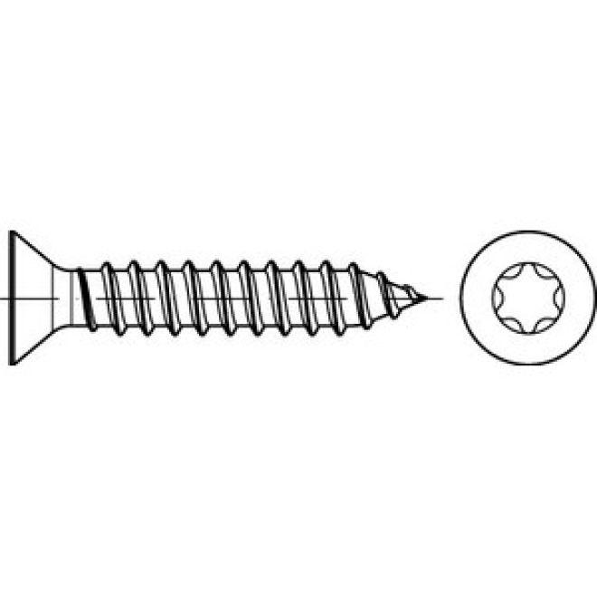 ISO 14586 Senk-Blechschraube verzinkt Form C TX - 2,9 x 13 TX10