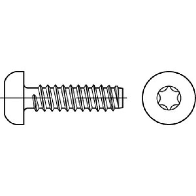 ISO 14585 Linsen-Blechschraube verzinkt F - 2,9 x 6,5 mm - F - T10