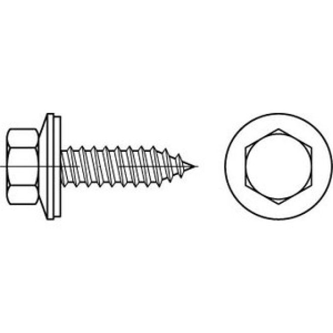 Fassadenschraube Form A mit Dichtscheibe A2 - 6,5 x 100