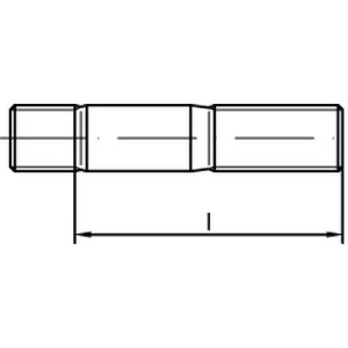 DIN 939 Stiftschraube 8.8 verzinkt&nbsp;/&nbsp;DIN 939 Stiftschraube 8.8 verzinkt - M 16 x 30