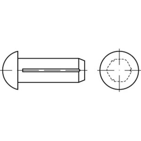 ISO 8746 / DIN 1476 Halbrundkerbnägel Messing