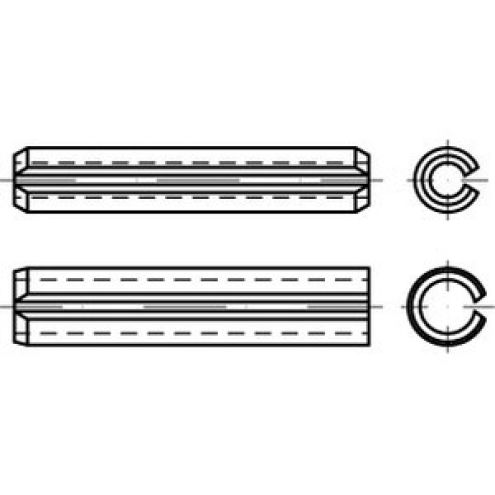 DIN 7346 / ISO 13337 Spannstift Federstahl